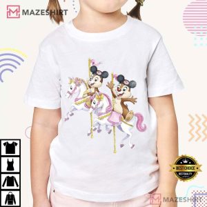 Chip And Dale Carousel Funny Disney T Shirt (4)