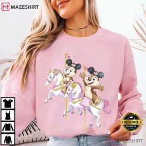 Chip And Dale Carousel Funny Disney T Shirt (1)