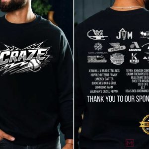 Craze Baseball Softball Sponsors 2026 T Shirt (3)