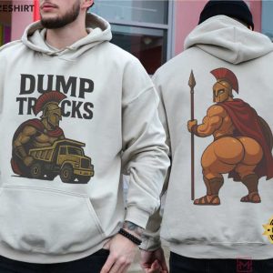 Spartan Warrior With Dump Truck Funny Spartan Butt T Shirt (2)