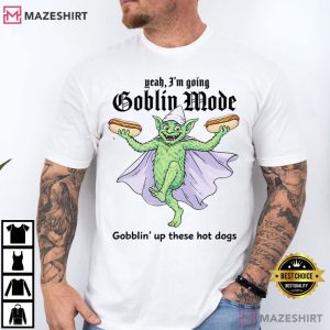 Goblin Mode Funny Goblin Eating Hot Dogs T Shirt (1)