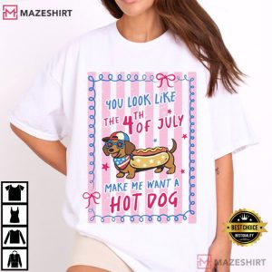Patriotic Dachshund Hot Dog 4th Of July T Shirt (1)