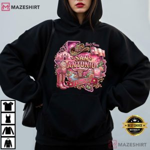 She's From San Antonio Texas Girl Pink Western Cowgirl T Shirt (3)