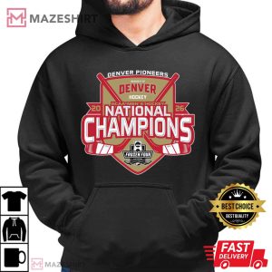 Denver National Champions Hockey Pioneers Badge NCAA T Shirt (3)