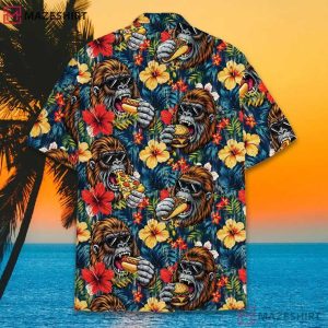 Bigfoot Sasquatch Food Lover Aloha Funny Hawaiian Shirt (1)