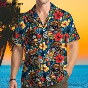 Bigfoot Sasquatch Food Lover Aloha Funny Hawaiian Shirt (3)