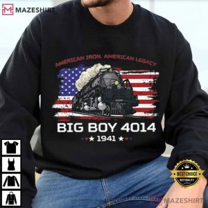 Union Pacific Big Boy 4014 Steam Locomotive American Flag T Shirt (4)