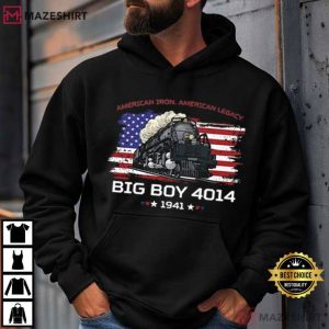 Union Pacific Big Boy 4014 Steam Locomotive American Flag T Shirt (3)