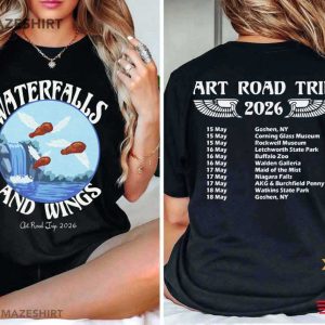 Waterfalls And Wings Art Road Trip 2026 T Shirt (4)