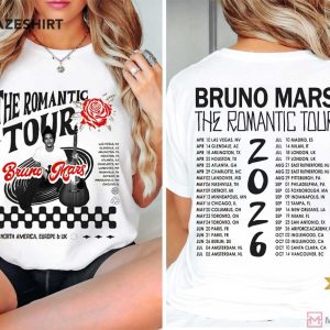 Bruno Mars The Romantic Tour Dates 2026 Fan Gift T Shirt (1)