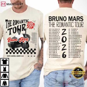 Bruno Mars The Romantic Tour Dates 2026 Fan Gift T Shirt (2)