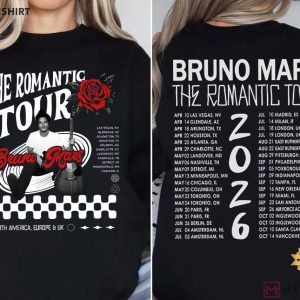 Bruno Mars The Romantic Tour Dates 2026 Fan Gift T Shirt (3)
