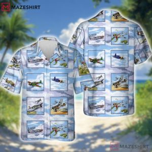 Historic Military Aircraft Piston Driven Aviation Hawaiian Shirt (2)