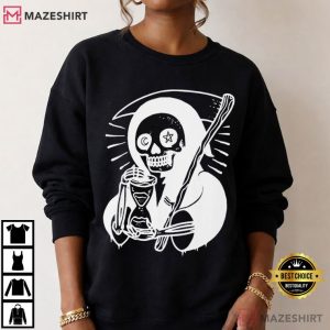 Memento Mori Reaper Hourglass Skeleton T Shirt (4)
