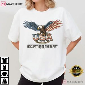 Occupational Therapist 4th July American Eagle Flag USA 250 Years T Shirt (1)