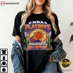 NBA Playoffs Phoenix Suns 2026 Basketball Cactus Logo T Shirt (4)