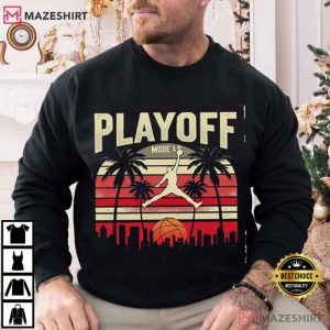 Playoff Mode La Basketball Graphic Retro Sunset Sports T Shirt (4)