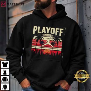 Playoff Mode La Basketball Graphic Retro Sunset Sports T Shirt (1)