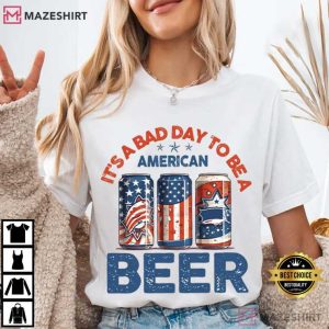 Patriotic Funny 4th of July Beer American Flag T Shirt (4)
