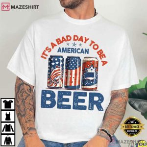 Patriotic Funny 4th of July Beer American Flag T Shirt (1)