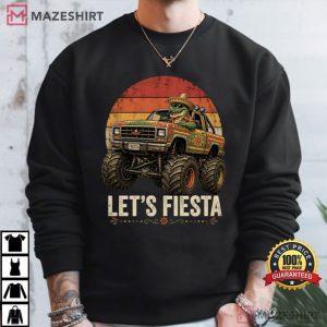 Let’s Fiesta Funny Cinco De Mayo Dino Monster Truck T Shirt (2)