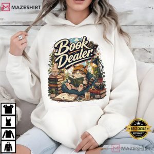 Book Dealer Cat Funny Reading T Shirt (4)