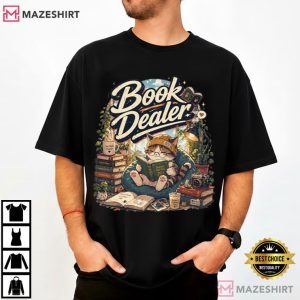 Book Dealer Cat Funny Reading T Shirt (3)