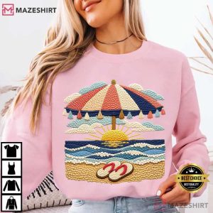 Beach Sunset Coastal Summer Graphic Not Yarn T Shirt (1)