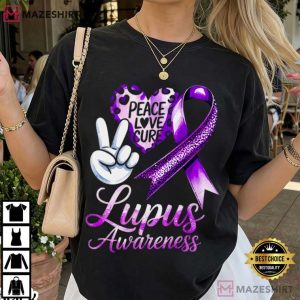 Lupus Awareness Purple Ribbon Warrior T Shirt (2)