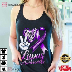 Lupus Awareness Purple Ribbon Warrior T Shirt (3)