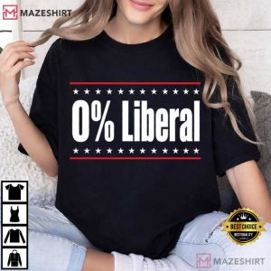 Political Funny Statement 0% Liberal Slogan T Shirt (2)