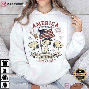 America Snoopy 250th Anniversary Patriotic Independence Day T Shirt (2)