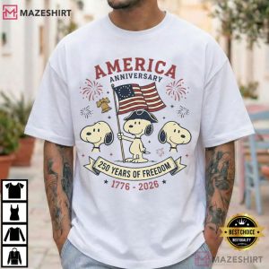 America Snoopy 250th Anniversary Patriotic Independence Day T Shirt (3)