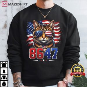 Cat Patriotic 86 47 Funny USA Flag Sunglasses July 4th T Shirt (1