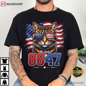 Cat Patriotic 86 47 Funny USA Flag Sunglasses July 4th T Shirt (1 (4)