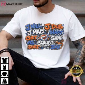 Oklahoma City Thunder Graffiti Names Basketball Player T Shirt (2)