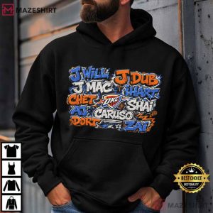 Oklahoma City Thunder Graffiti Names Basketball Player T Shirt (3)