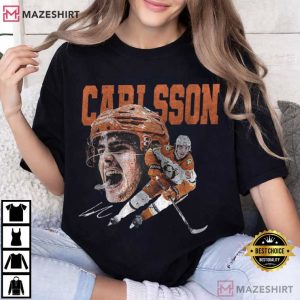 Leo Carlsson Anaheim Ice Hockey Vintage T Shirt (4)