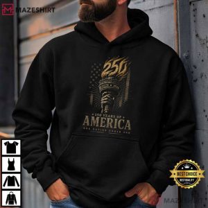Patriotic USA 250 Years America Torch T Shirt (3)
