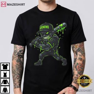 Veneno Skull Batter Toxic Baseball Player T Shirt (2)