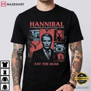 Hannibal Lecter Eat The Rude Horror Collage Movie T Shirt (1)