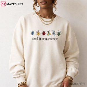 Sad Bug Summer Minimal Nature Embroidered Sweatshirt (1)