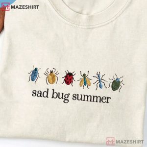 Sad Bug Summer Minimal Nature Embroidered Sweatshirt (2)