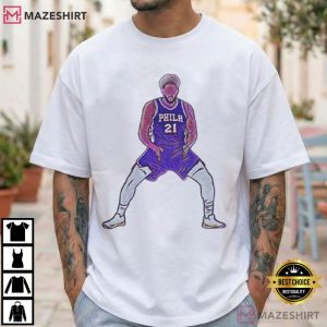 Philadelphia 76ers Joel Embiid Thrust Celebration T Shirt (1)