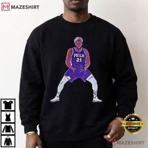 Philadelphia 76ers Joel Embiid Thrust Celebration T Shirt (2)