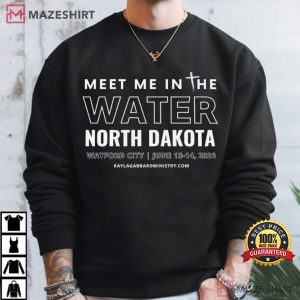 Meet Me In The Water North Dakota Retro Camp Lake Typography T Shirt (2)