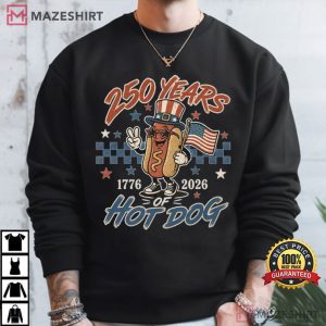 250 Years Hot Dog 4th Of July America 1776 2026 Funny Patriotic