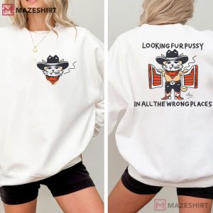 Cowboy Cat Western Punk Rock Tattoo Kitty Graphic T Shirt (4)