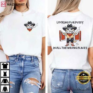 Cowboy Cat Western Punk Rock Tattoo Kitty Graphic T Shirt (2)