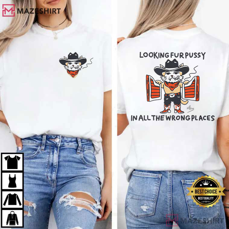 Cowboy Cat Western Punk Rock Tattoo Kitty Graphic T-Shirt Cowboy Cat Western Punk Rock Tattoo Kitty Graphic T-Shirt